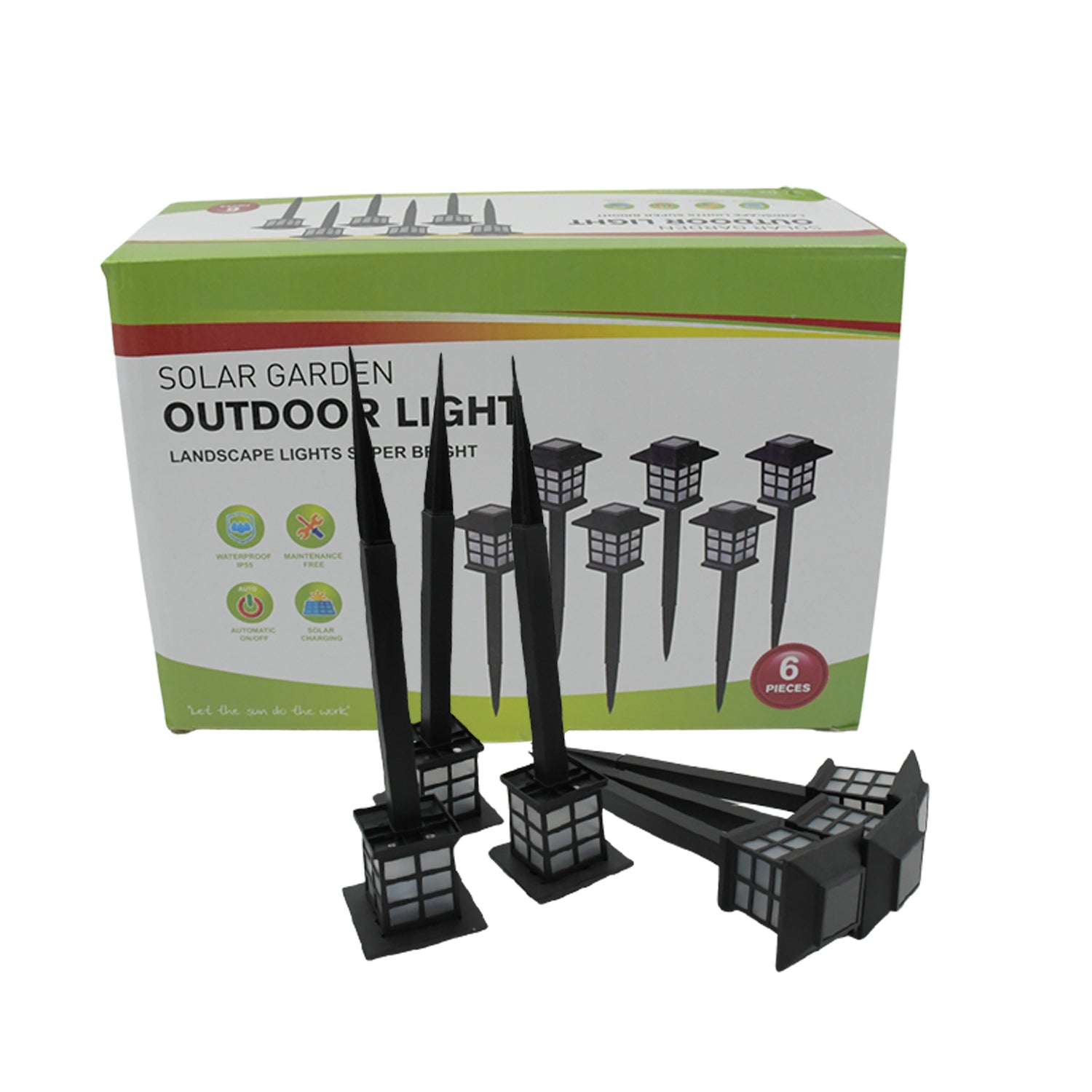 Long-lasting LED solar lights, 6 pack for outdoor pathways