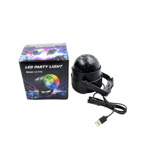 LED disco ball party light, colorful and rotating for celebrations