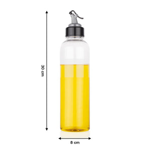 Clear oil dispenser with lid and drip-free spout, 1 liter capacity