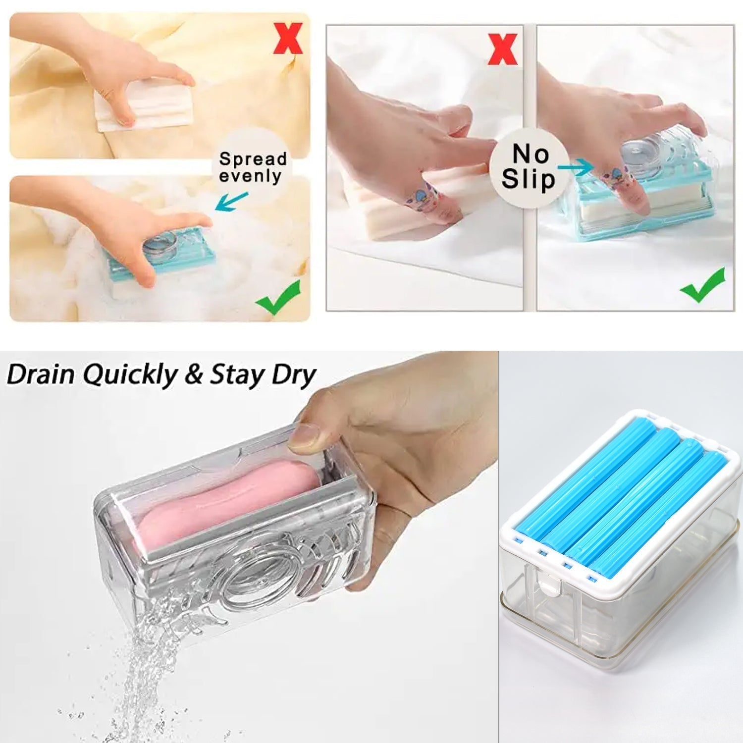 Multifunctional soap holder with roller for easy dispensing