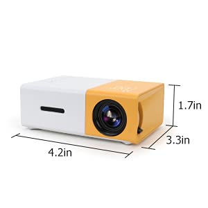 AUSHA® 400 Lumens Full HD Native 1080P Led Projector,Short Throw, Remote, 24-60 Inches Projection Size for Home Theater, Classroom and Small Office Use