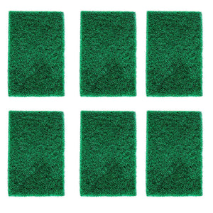 Aqua green sponge pads for cleaning, pack of 6 for kitchen use.