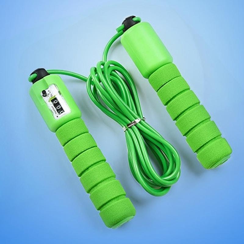 Electronic counting skipping rope for workouts.