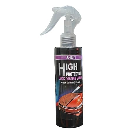 3 In 1 High Protection Quick Car Coating Spray Clean, Polish & Repair, Multipurpose Liquid Car & Bike Polish, Suitable for Dashboard, Restores Faded Plastic & Fiber, 200ml (1)