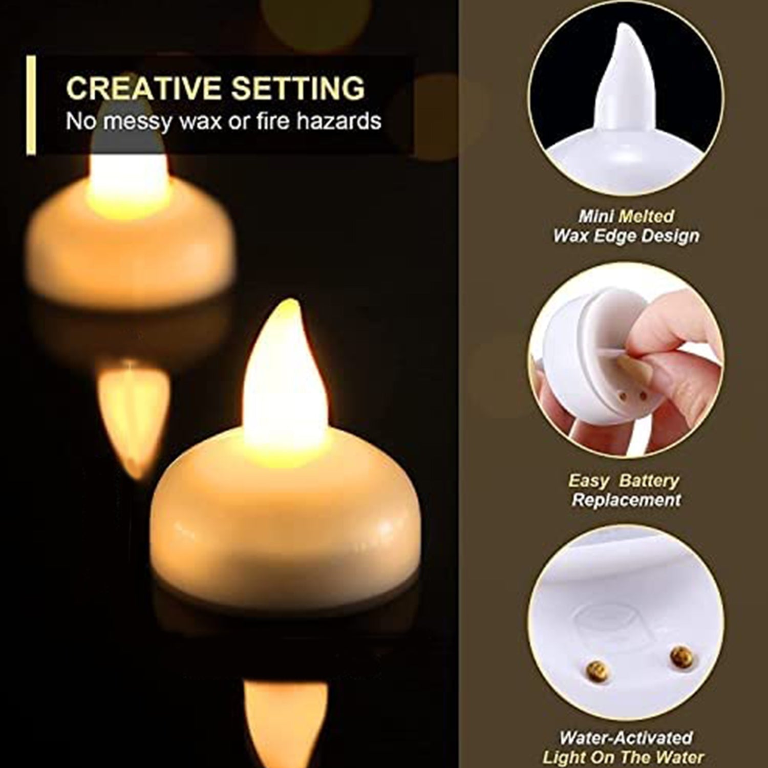 Floating tea light candles for events