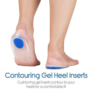 Adjustable heel cups for comfort and pain management.