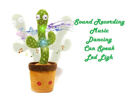 Beautifully Designed Cute Dancing Talking Cactus Toy/Talking Cactus Plush Toy Mimic Cactus Toy with Light and Music