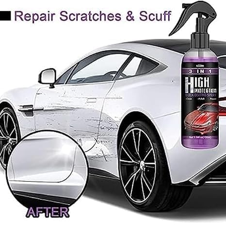 3 In 1 High Protection Quick Car Coating Spray Clean, Polish & Repair, Multipurpose Liquid Car & Bike Polish, Suitable for Dashboard, Restores Faded Plastic & Fiber, 200ml (1)