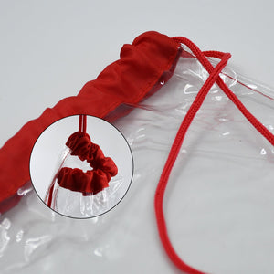 Transparent waterproof bag with string handle, for gym, beach, and travel.