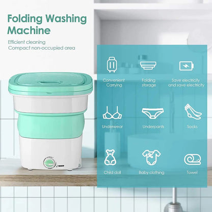 Mini Portable Washing Machine Foldable & Compact Washer for Travel, Camping & Small Spaces 🧺