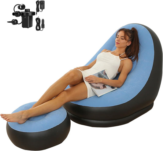 Inflatable Lounge Chair with Air Pump - Your Portable Relaxation Companion 🏖️