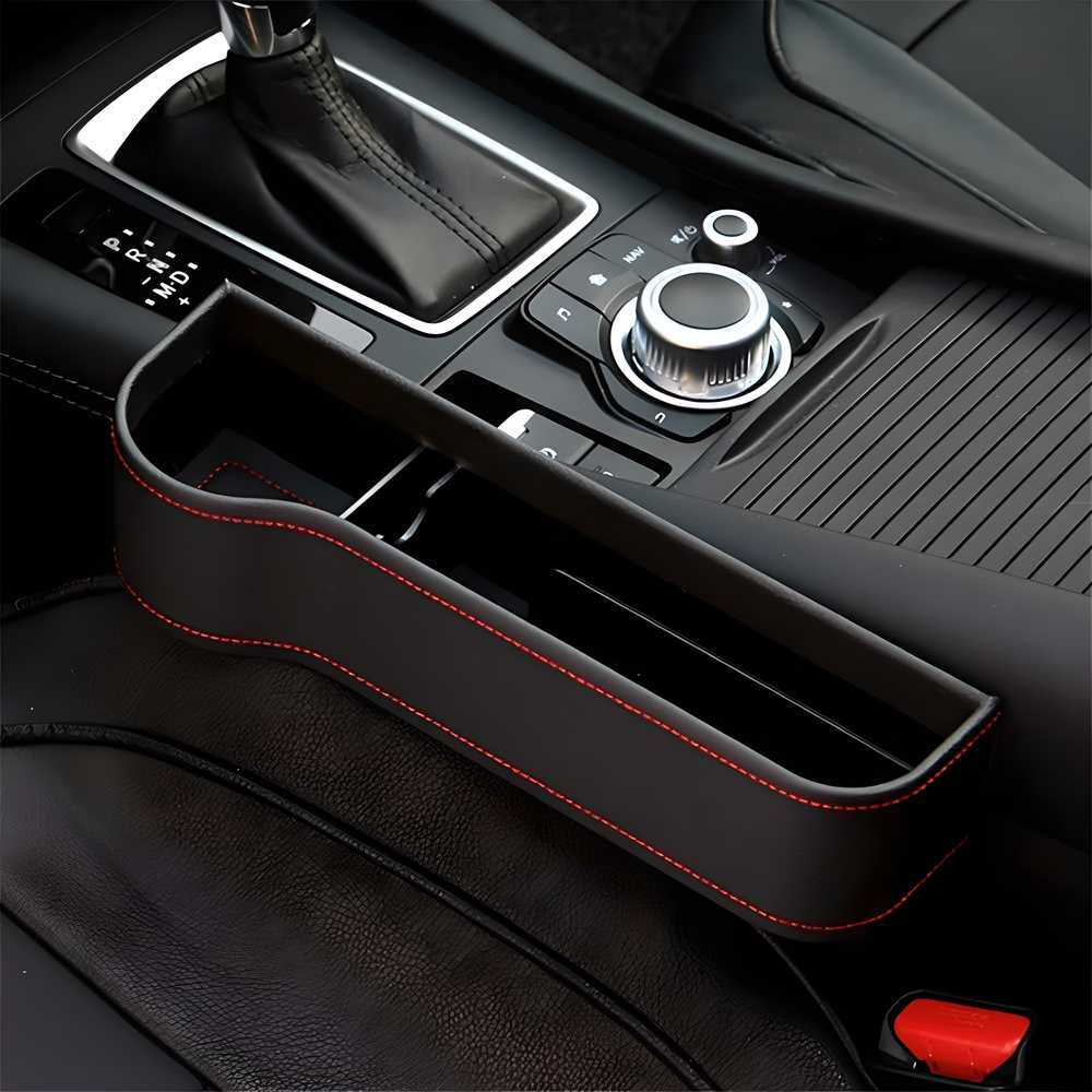 PU Leather Car Console Side Organizer