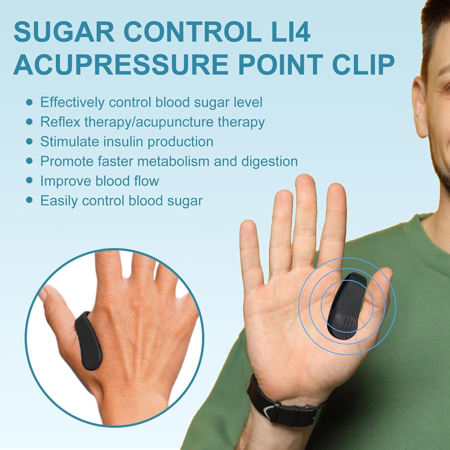 Acupressure Point Clip: Natural Relief for Headaches, Migraines, and More 🖐️