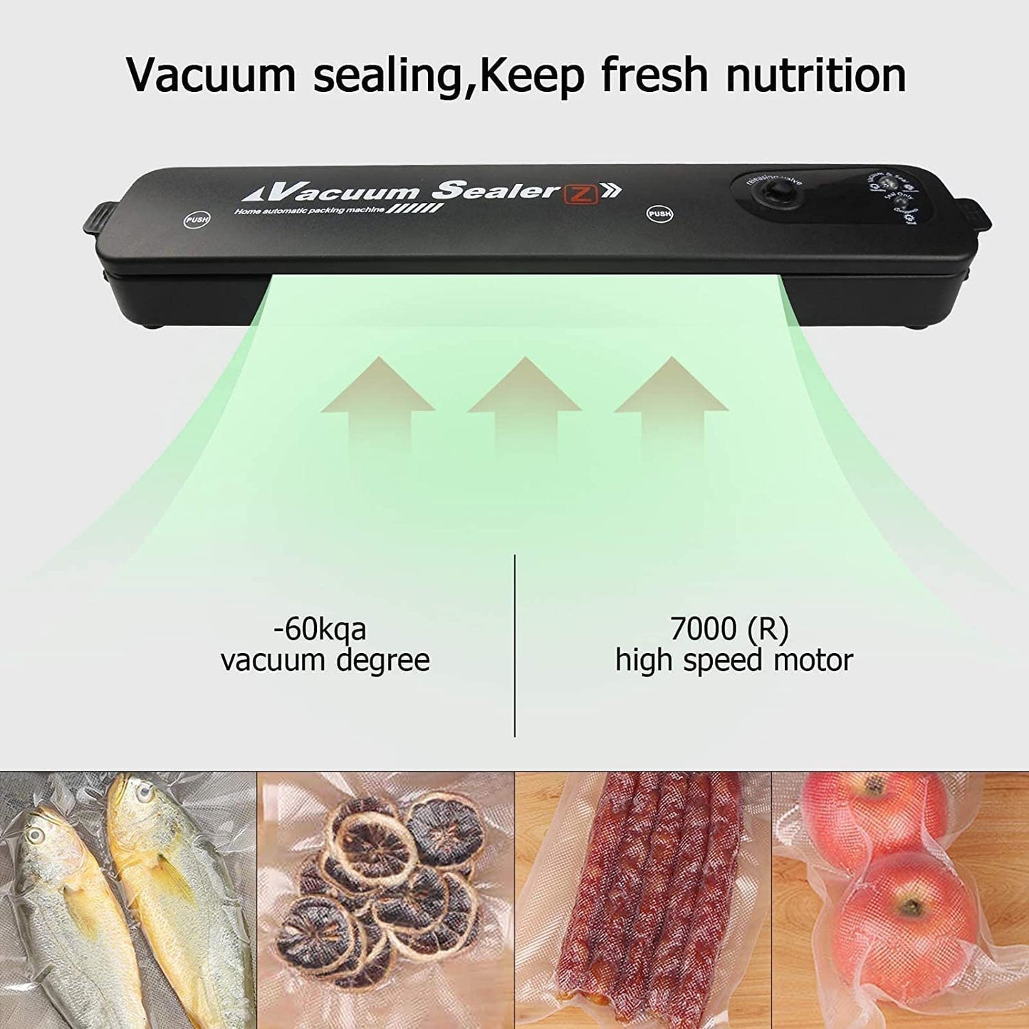 Vacuum Sealer Machine Impulse Sealer for Food Preservation & Storage