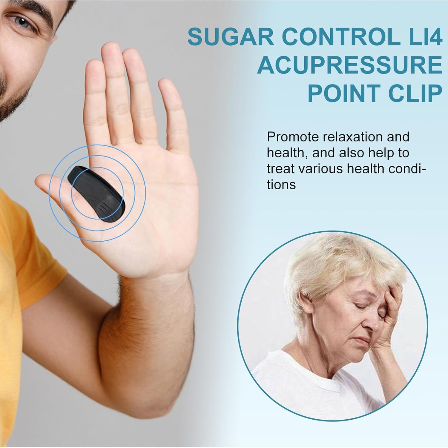 Acupressure Point Clip: Natural Relief for Headaches, Migraines, and More 🖐️