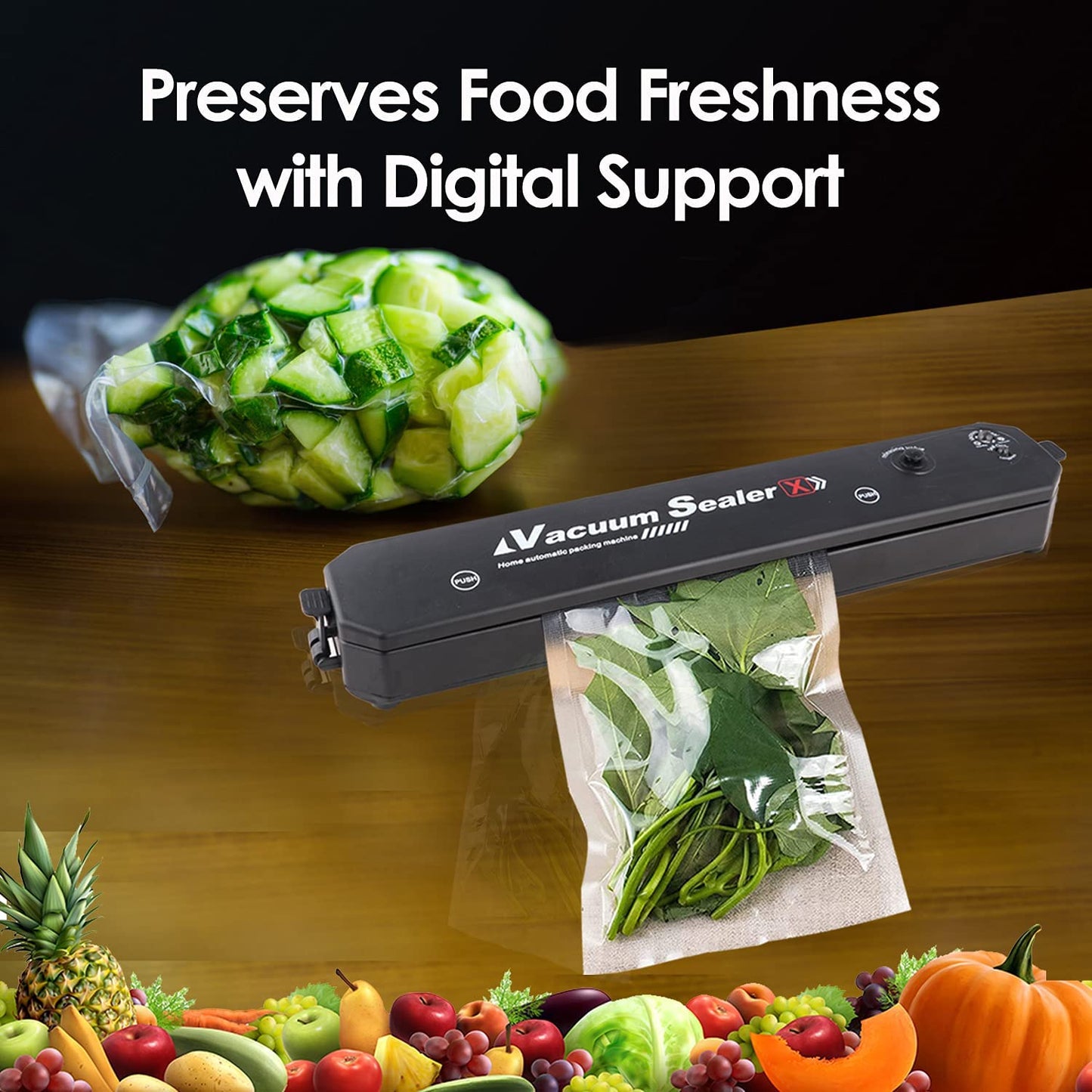 Vacuum Sealer Machine Impulse Sealer for Food Preservation & Storage