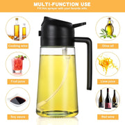 2-in-1 Oil Sprayer & Dispenser Glass Oil Bottle with Mister for Cooking, Salads & More 🥗🍳