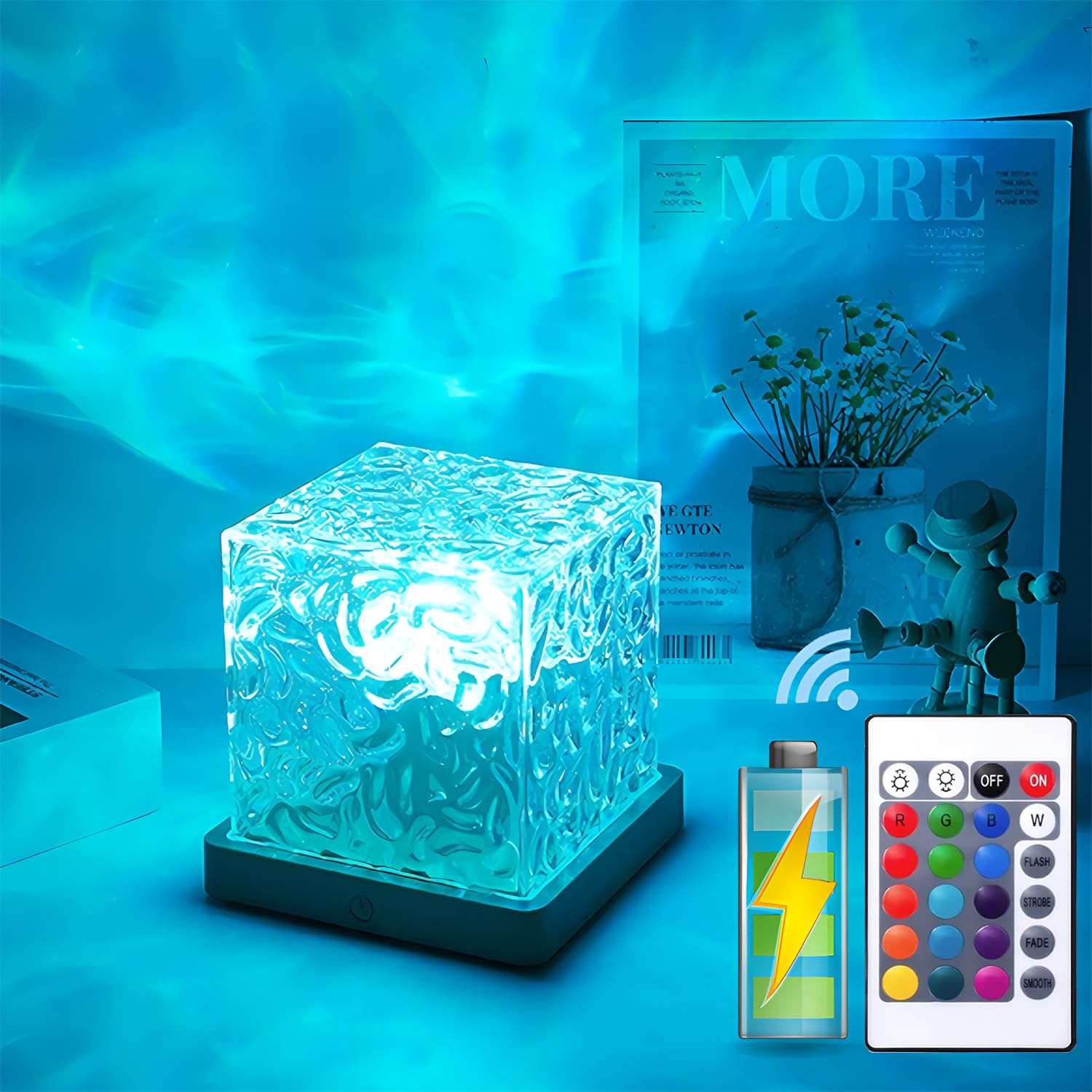 Ocean Wave Projector 3D Night Light with Remote & Touch Control 16 Colors   🌊🌌