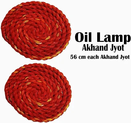 Akhand Jyot Batti for Pooja Navratri Special Long Lambi Puja Aarti Kalave Akhand Jyot Cotton Wicks Batti for Diya Tample Mandir Pooja Oil Lamp| Pack of 12 | Size (22.4 Inch)