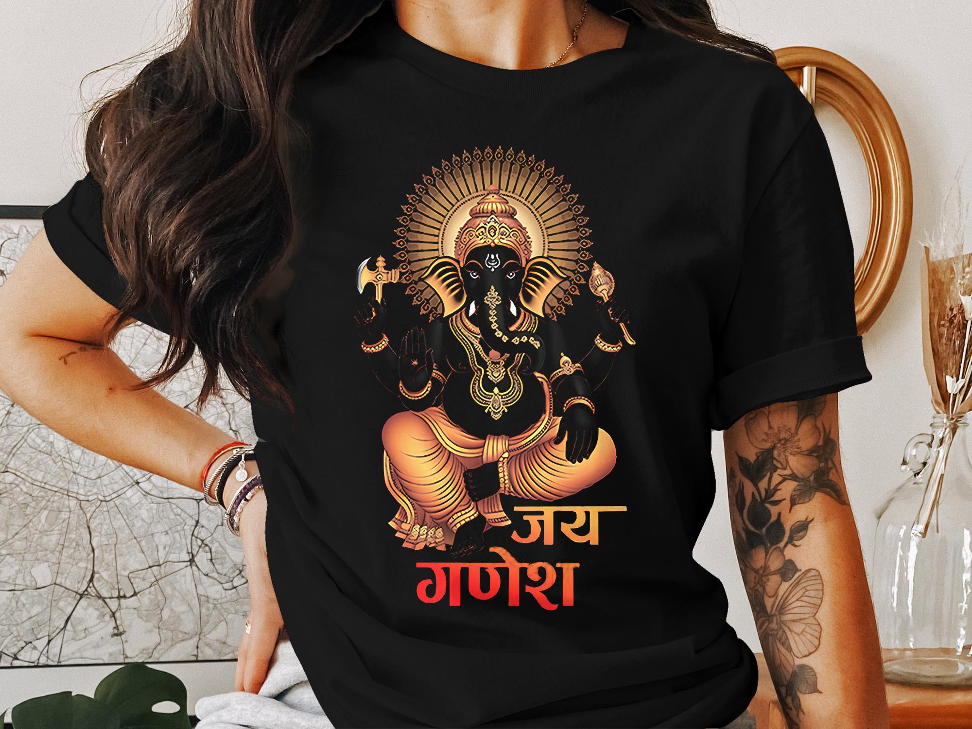 Elegant Hindu God Ganesha Illustration T-Shirts