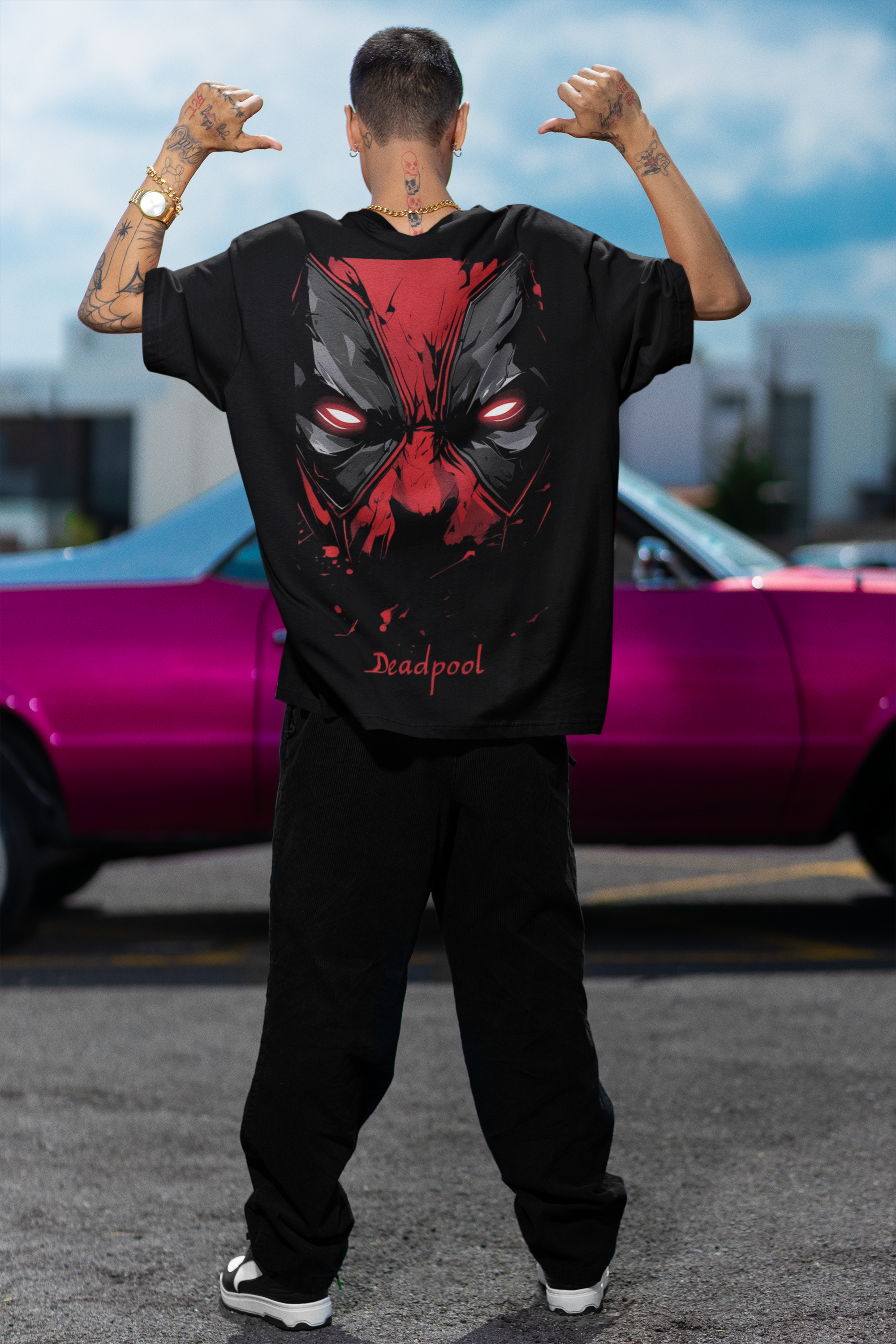 Deadpool All-Over Print Oversized T-Shirt - Unleash Your Inner Merc with a Mouth! ⚔️