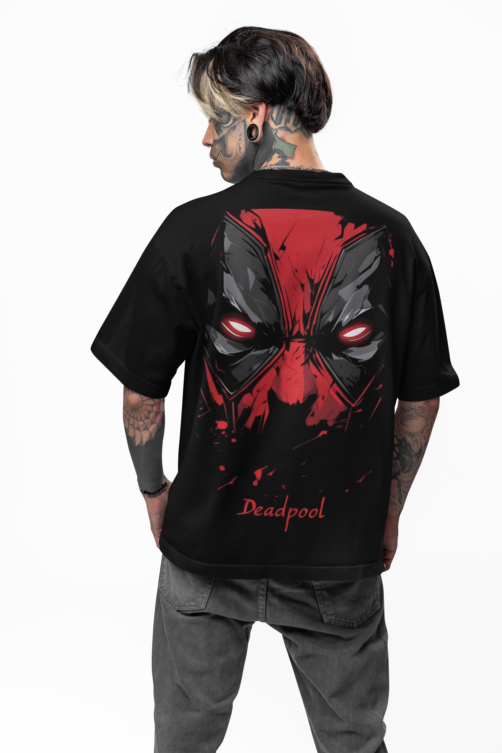 Deadpool All-Over Print Oversized T-Shirt - Unleash Your Inner Merc with a Mouth! ⚔️