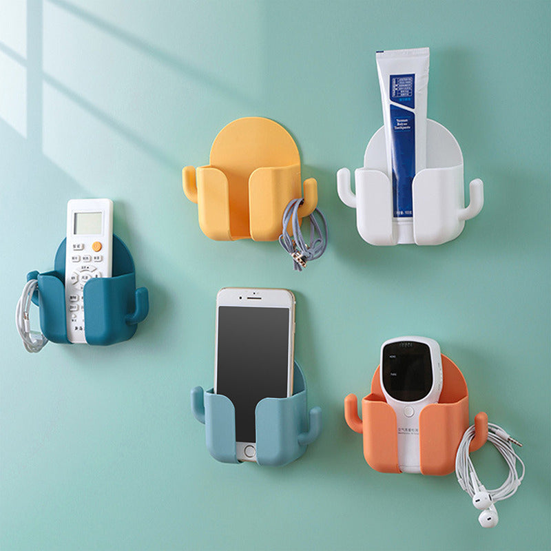 Wall Mounted Mobile Holder With Adhesive Strips& Charging Holder