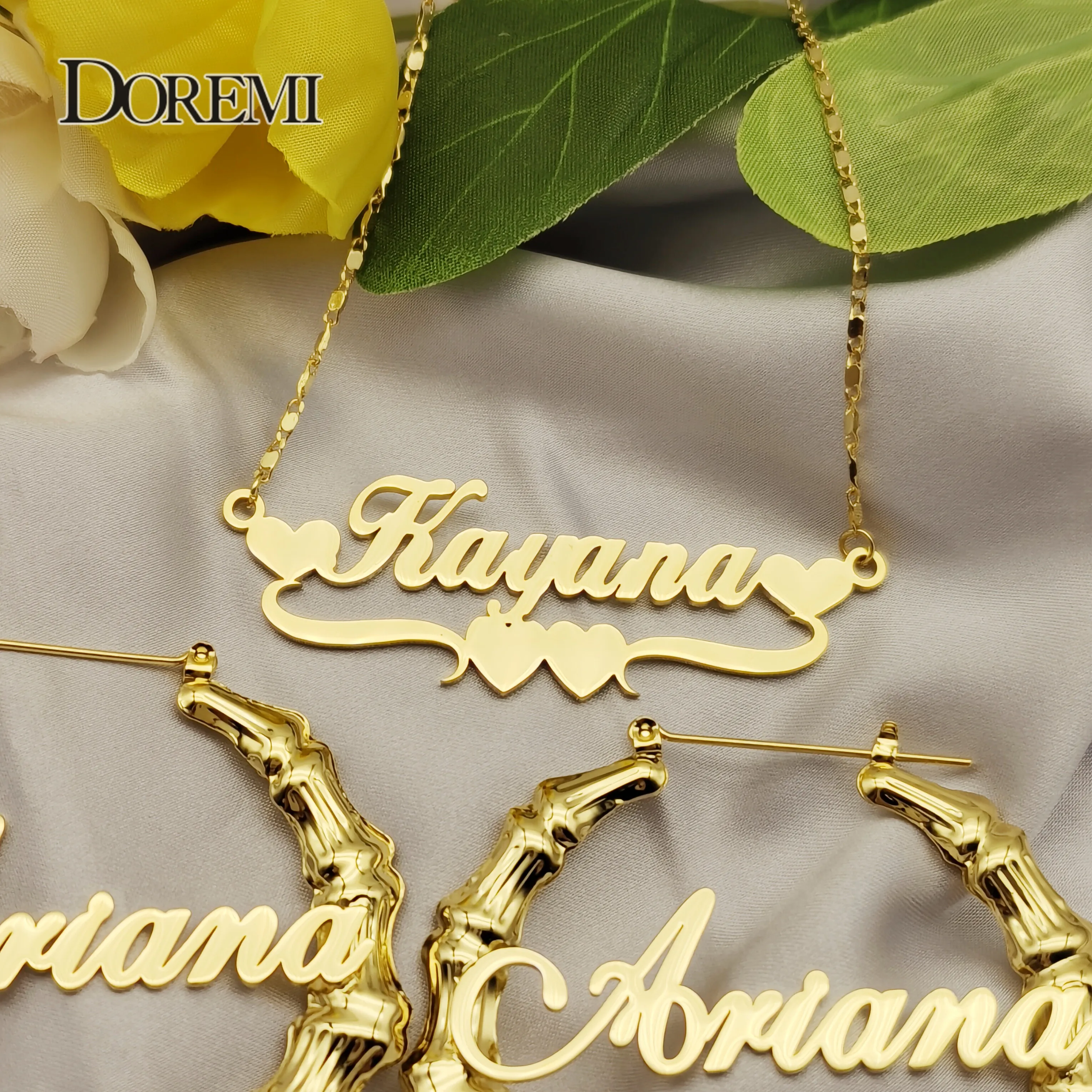 Doremi One Name Earrings And Necklace Set Tile Chain Round Bamboo Earrings Custom Bamboo Letter Personalised Name Earrings Gift H88D69Da7Cdd042349E9C1Fe09E1027Def Doremi One Name Earrings And Necklace Set Tile Chain Round Bamboo Earrings Custom Bamboo Letter Personalised Name Earrings Gift - Image 6