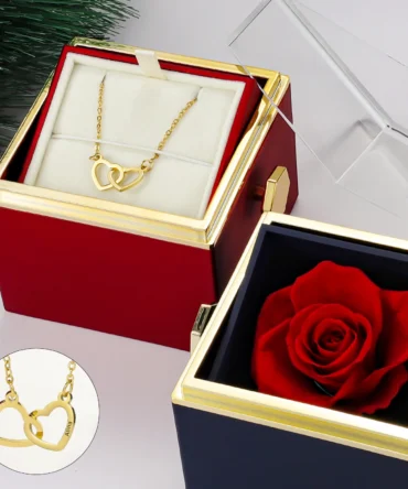 Custom Valentine Soap Rose Jewelry Ring Box Wedding Pendant Necklace Storage Case for Women Girlfriend Valentine's Day Gifts