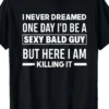 Men's Funny Bald Head Graphic T-Shirt with the Slogan'Bald Man' and Bald Head Print - Comfortable Cotton Crew Neck Short Sleeve, Slight Stretch